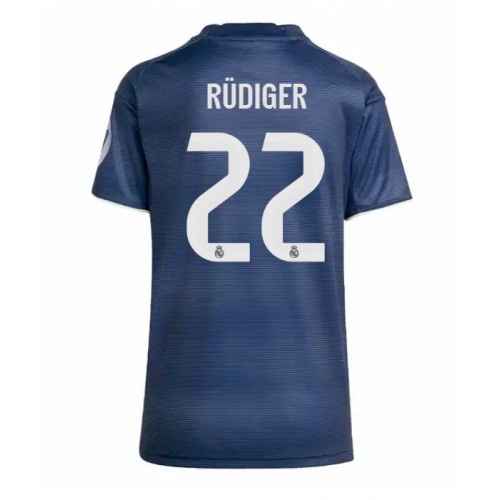 Stroje piłkarskie Real Madrid Antonio Rudiger #22 Koszulka Wyjazdowej dla damskie 2025-26 Krótki Rękaw